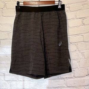ASICS Gray Black Elastic Waist Athletic Shorts Size Small Excellent Condition